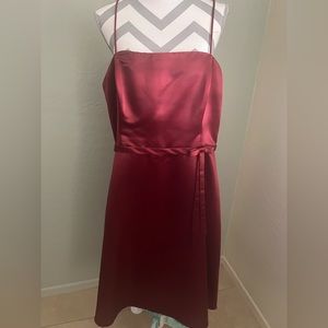 2XL Fiesta Wine Red Dress with Thin Straps & Sash